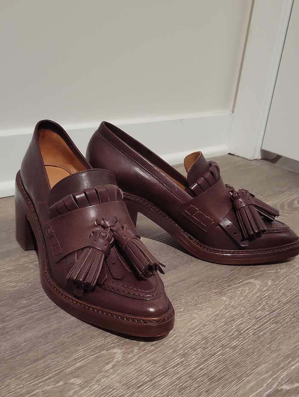 Ulla Johnson Classic Brown Tassel Heels Loafers - Women Sz EU 40/ 9